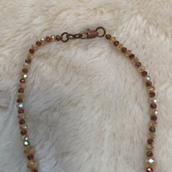 Pamela Reece Originals-Champagne & copper crystal bead necklace/earring set - Picture 3 of 3